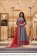 PURE RAYON ENBRODRIED PRINTED GOWN DUPTTA SET