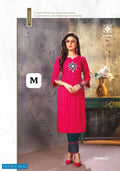 RAYON EMBRODIERD PRINTED KURTI PANT