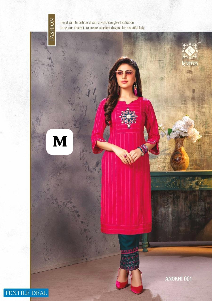 RAYON EMBRODIERD PRINTED KURTI PANT