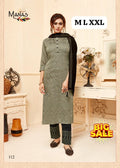 LUCKNOWI EMBRODIERD KURTI PANT DUPTTA SET