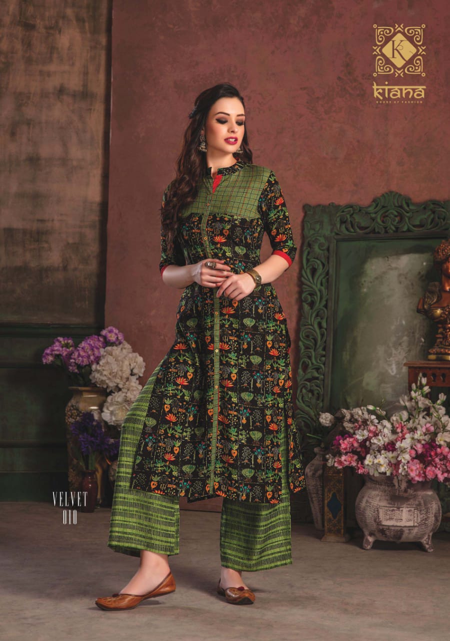 PRINTED RAYON KURTI AND PLAZZO