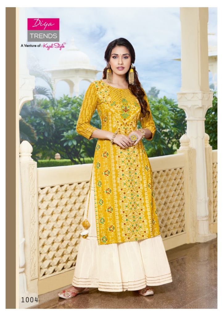 Fancy Kurti With Fancy Kali Palazzo