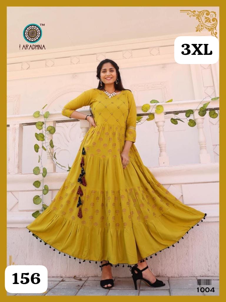 Embroidery Heavy Rayon Printed Gown