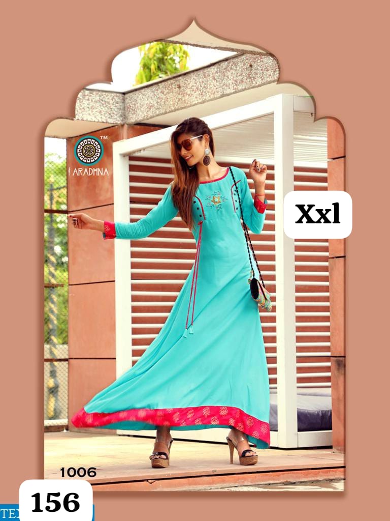Embroidery Heavy Rayon Printed Gown