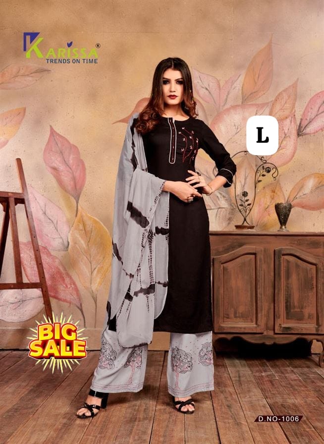 EMBRODIERD KURTI PLAZZO DUPTTA SET